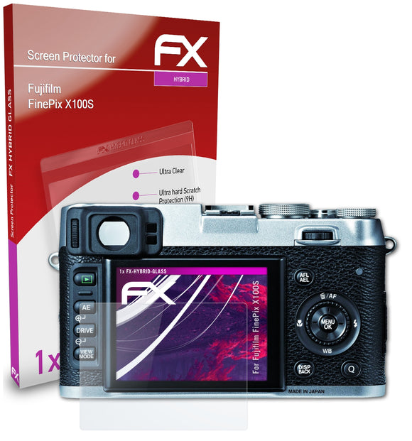 atFoliX FX-Hybrid-Glass Panzerglasfolie für Fujifilm FinePix X100S