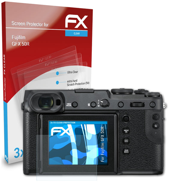 atFoliX FX-Clear Schutzfolie für Fujifilm GFX 50R