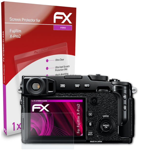 atFoliX FX-Hybrid-Glass Panzerglasfolie für Fujifilm X-Pro2