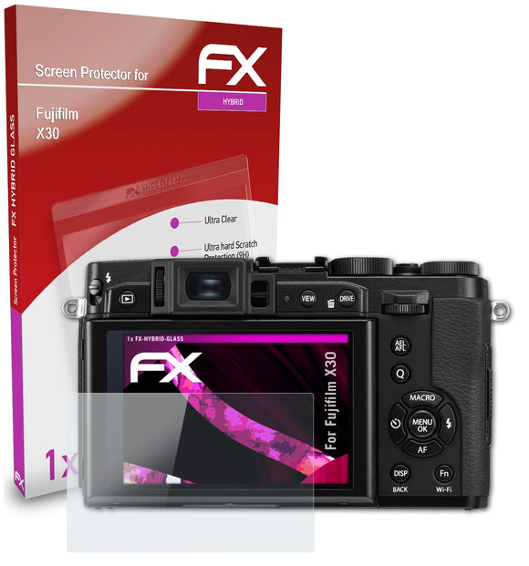 atFoliX FX-Hybrid-Glass Panzerglasfolie für Fujifilm X30