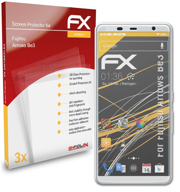 atFoliX FX-Antireflex Displayschutzfolie für Fujitsu Arrows Be3