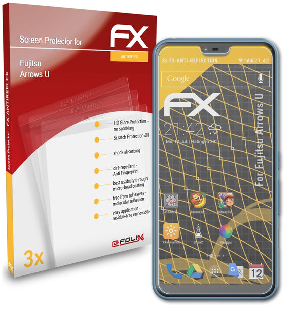 atFoliX FX-Antireflex Displayschutzfolie für Fujitsu Arrows U