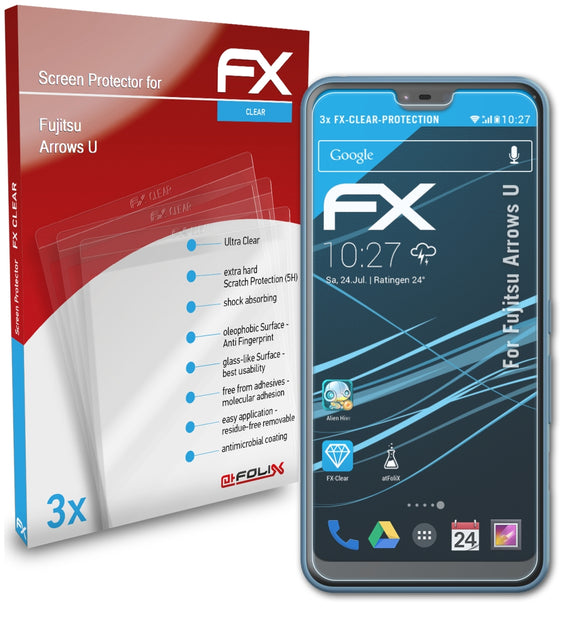 atFoliX FX-Clear Schutzfolie für Fujitsu Arrows U