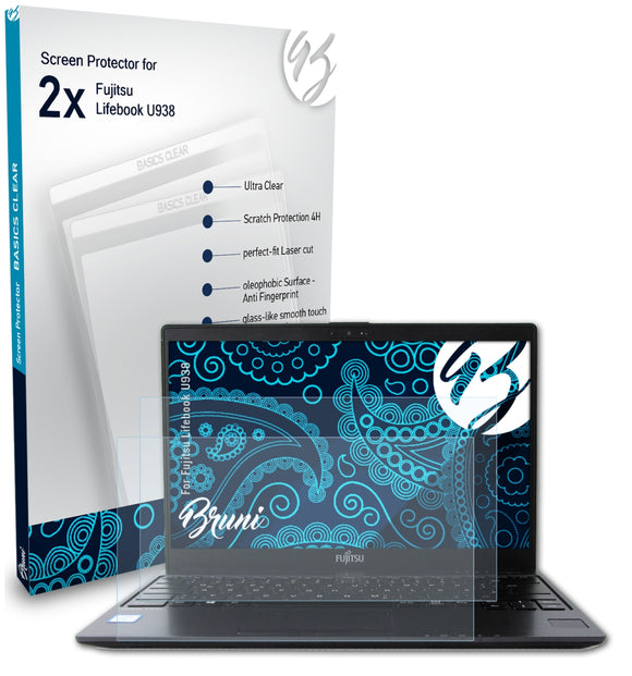 Bruni Basics-Clear Displayschutzfolie für Fujitsu Lifebook U938