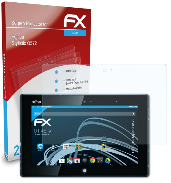 atFoliX FX-Clear Schutzfolie für Fujitsu Stylistic Q572