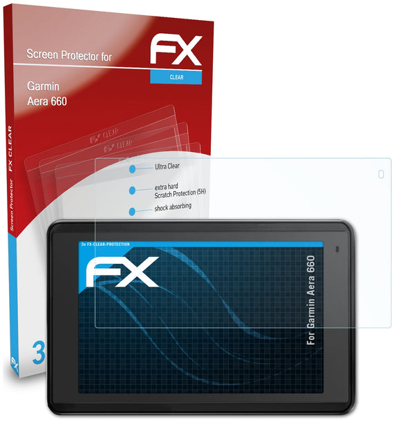 atFoliX FX-Clear Schutzfolie für Garmin Aera 660