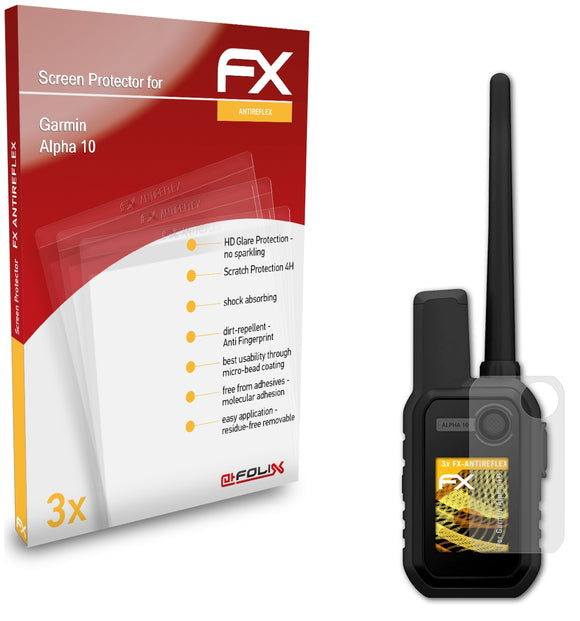 atFoliX FX-Antireflex Displayschutzfolie für Garmin Alpha 10