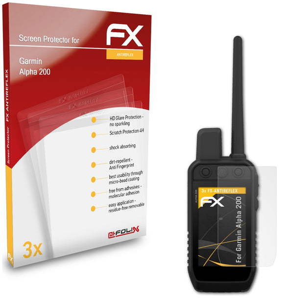 atFoliX FX-Antireflex Displayschutzfolie für Garmin Alpha 200