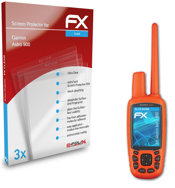 atFoliX FX-Clear Schutzfolie für Garmin Astro 900