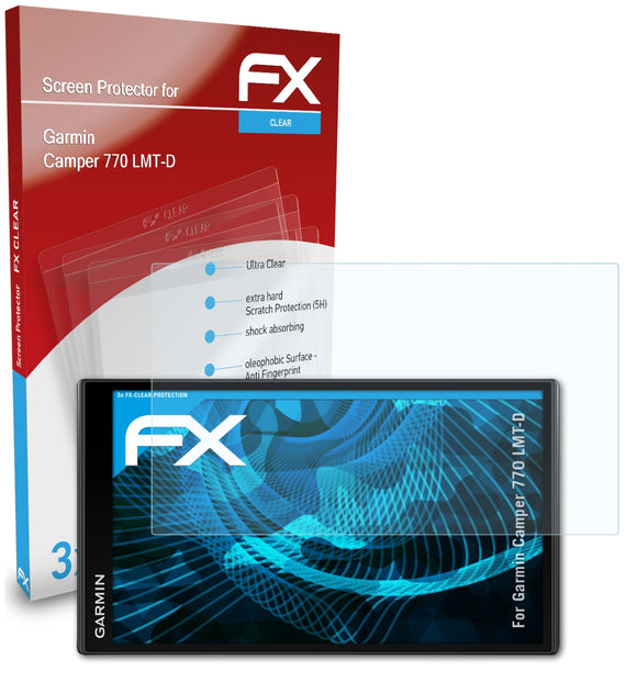 atFoliX FX-Clear Schutzfolie für Garmin Camper 770 LMT-D