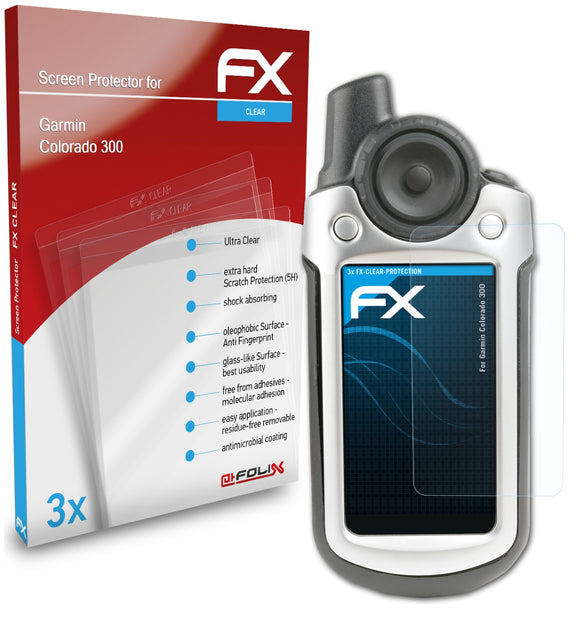 atFoliX FX-Clear Schutzfolie für Garmin Colorado 300