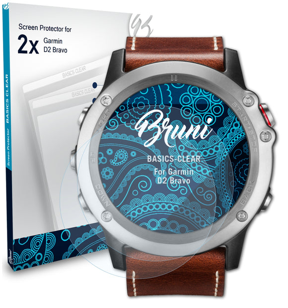 Bruni Basics-Clear Displayschutzfolie für Garmin D2 Bravo