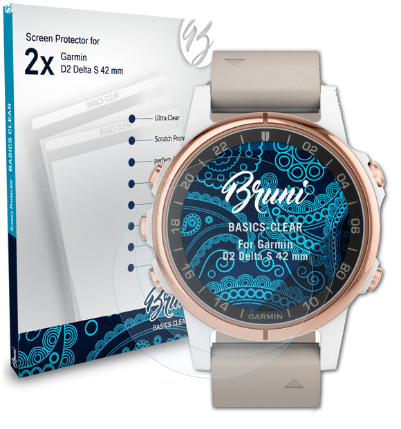 Bruni Basics-Clear Displayschutzfolie für Garmin D2 Delta S (42 mm)