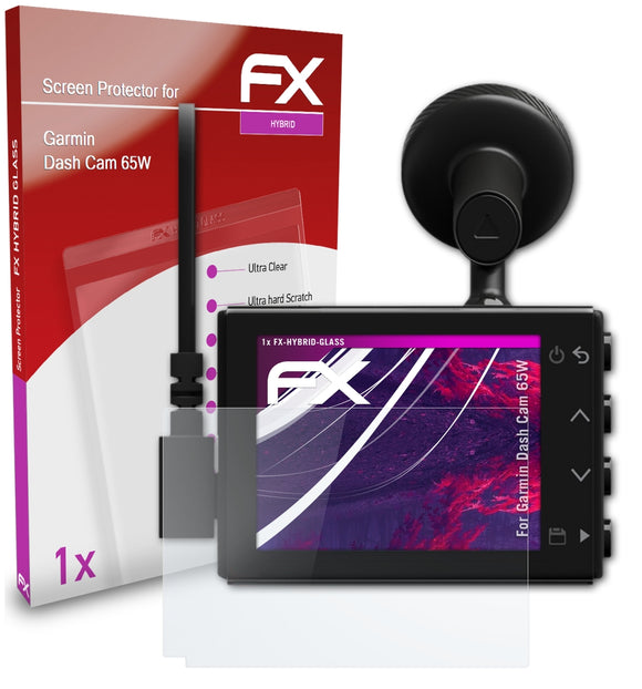 atFoliX FX-Hybrid-Glass Panzerglasfolie für Garmin Dash Cam 65W