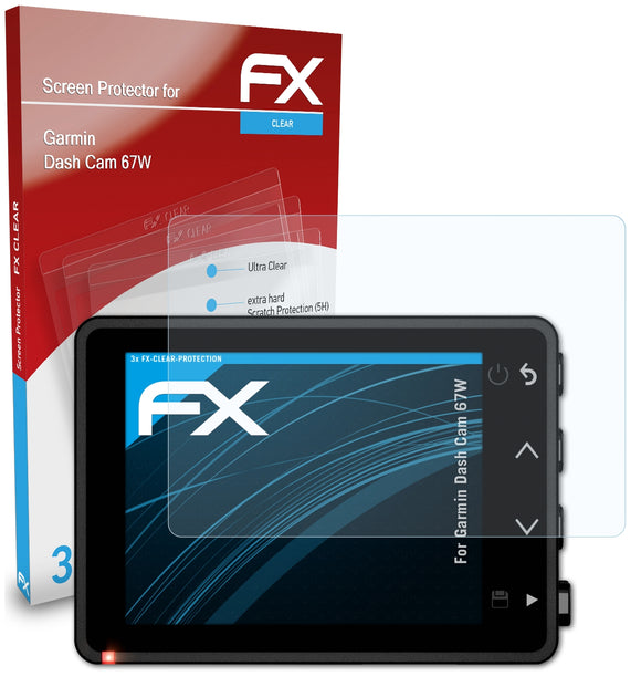 atFoliX FX-Clear Schutzfolie für Garmin Dash Cam 67W