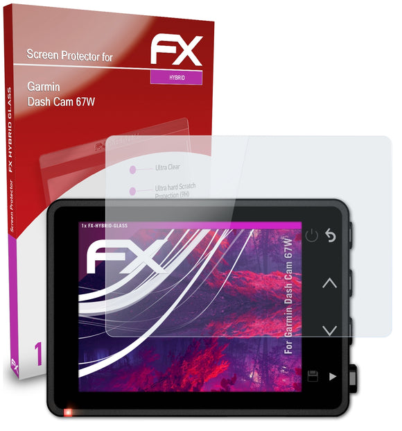 atFoliX FX-Hybrid-Glass Panzerglasfolie für Garmin Dash Cam 67W