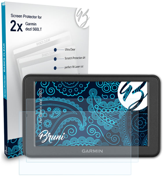 Bruni Basics-Clear Displayschutzfolie für Garmin dezl 560LT