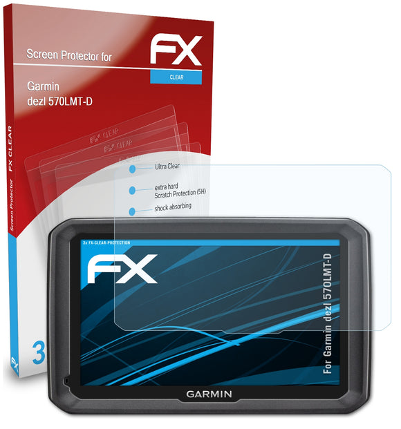 atFoliX FX-Clear Schutzfolie für Garmin dezl 570LMT-D