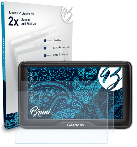 Bruni Basics-Clear Displayschutzfolie für Garmin dezl 760LMT