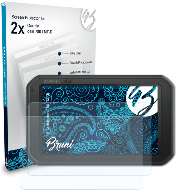 Bruni Basics-Clear Displayschutzfolie für Garmin dezl 780 LMT-D