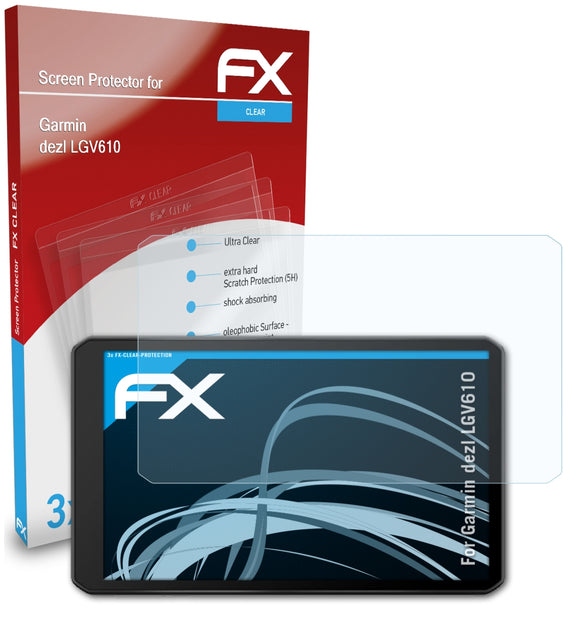 atFoliX FX-Clear Schutzfolie für Garmin dezl LGV610