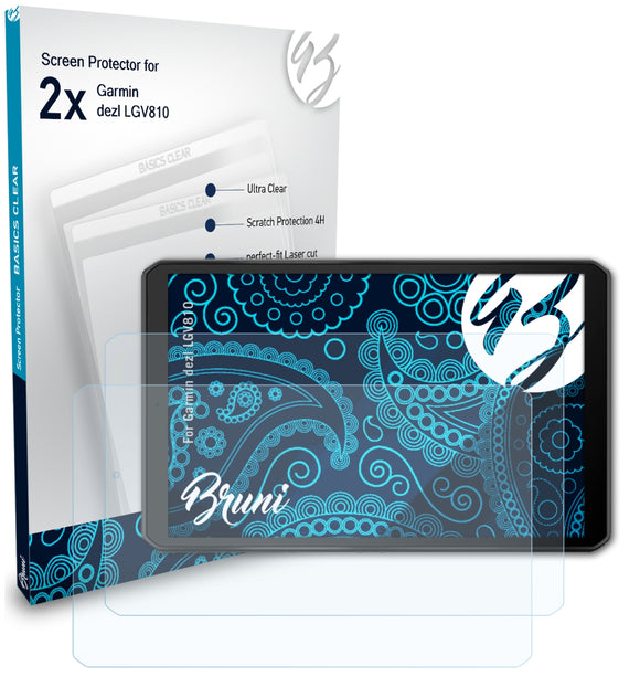Bruni Basics-Clear Displayschutzfolie für Garmin dezl LGV810