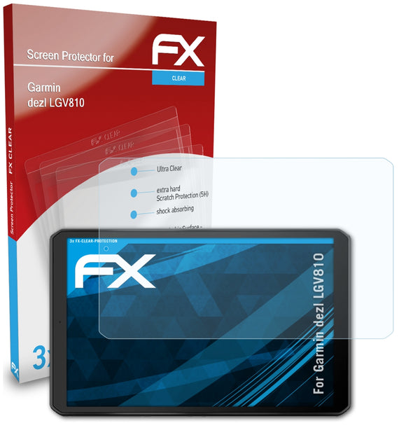 atFoliX FX-Clear Schutzfolie für Garmin dezl LGV810