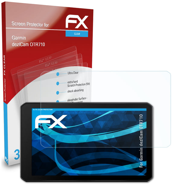 atFoliX FX-Clear Schutzfolie für Garmin dezlCam OTR710