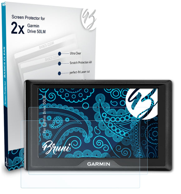 Bruni Basics-Clear Displayschutzfolie für Garmin Drive 50LM