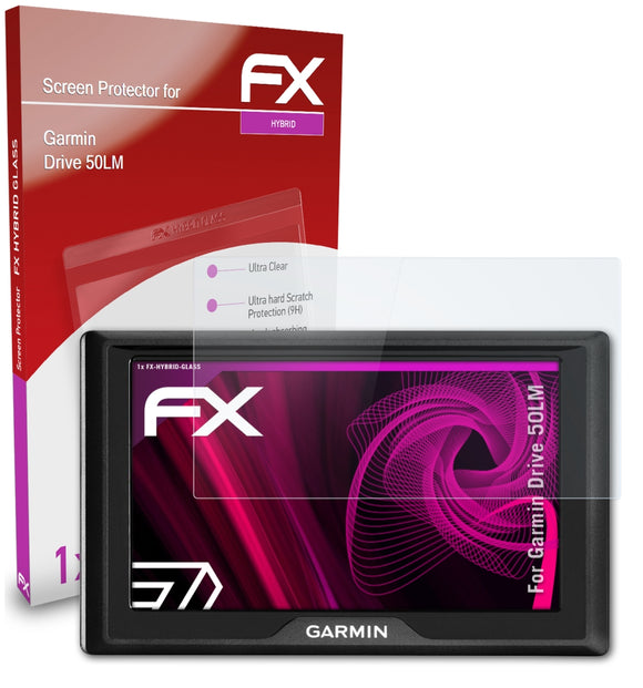 atFoliX FX-Hybrid-Glass Panzerglasfolie für Garmin Drive 50LM
