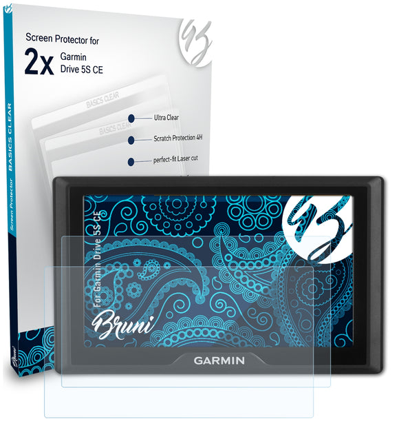 Bruni Basics-Clear Displayschutzfolie für Garmin Drive 5S CE