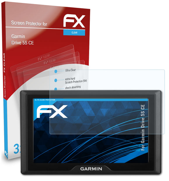 atFoliX FX-Clear Schutzfolie für Garmin Drive 5S CE