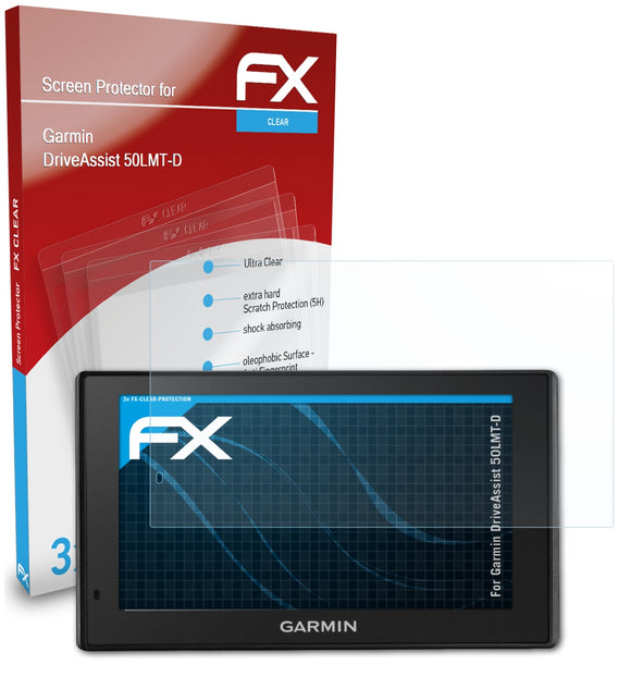 atFoliX FX-Clear Schutzfolie für Garmin DriveAssist 50LMT-D