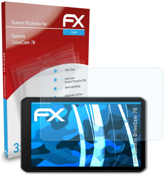 atFoliX FX-Clear Schutzfolie für Garmin DriveCam 76