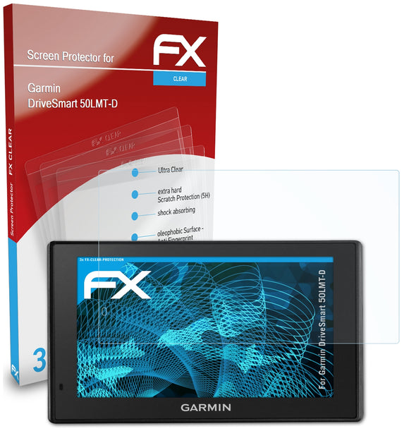 atFoliX FX-Clear Schutzfolie für Garmin DriveSmart 50LMT-D