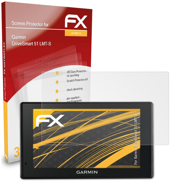 atFoliX FX-Antireflex Displayschutzfolie für Garmin DriveSmart 51 LMT-S