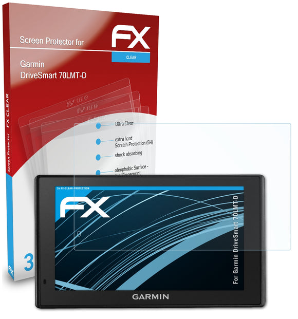 atFoliX FX-Clear Schutzfolie für Garmin DriveSmart 70LMT-D