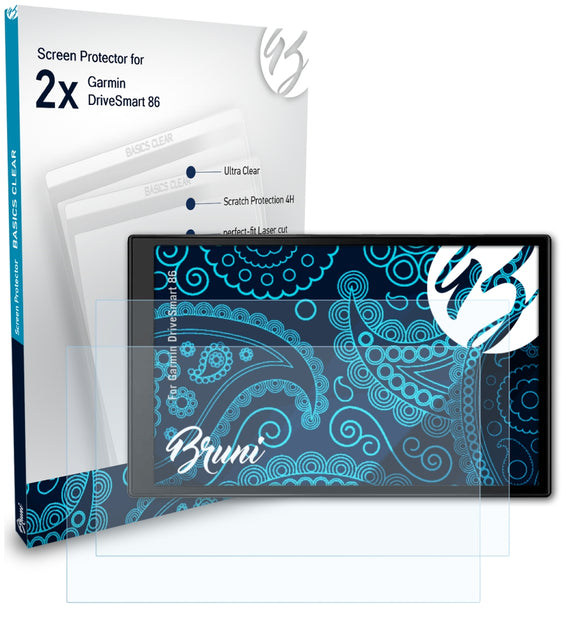 Bruni Basics-Clear Displayschutzfolie für Garmin DriveSmart 86