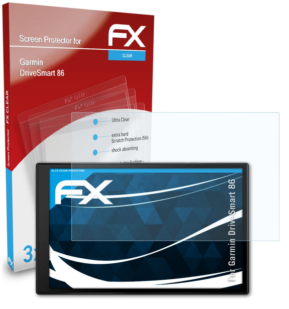 atFoliX FX-Clear Schutzfolie für Garmin DriveSmart 86