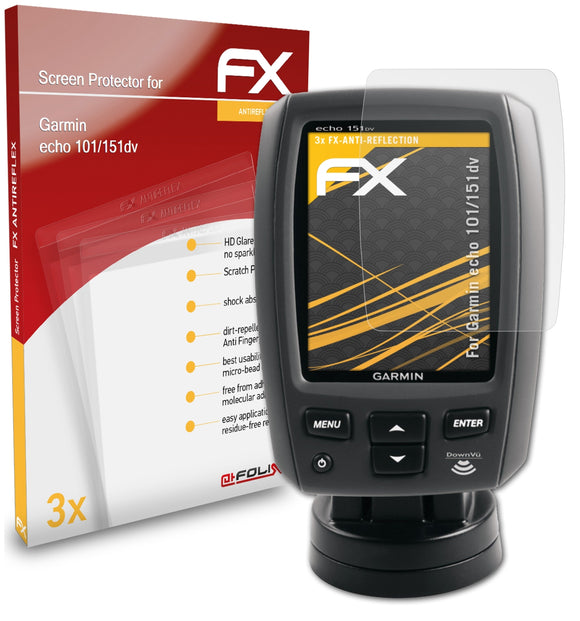 atFoliX FX-Antireflex Displayschutzfolie für Garmin echo 101/151dv