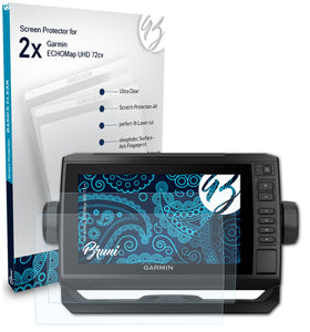 Bruni Basics-Clear Displayschutzfolie für Garmin ECHOMap UHD 72cv