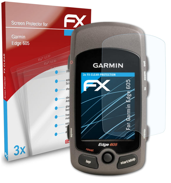 atFoliX FX-Clear Schutzfolie für Garmin Edge 605