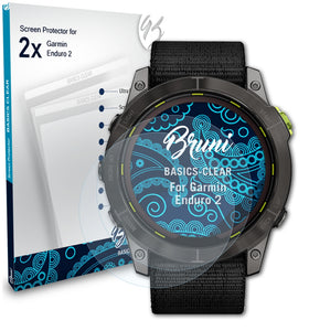 Bruni Basics-Clear Displayschutzfolie für Garmin Enduro 2