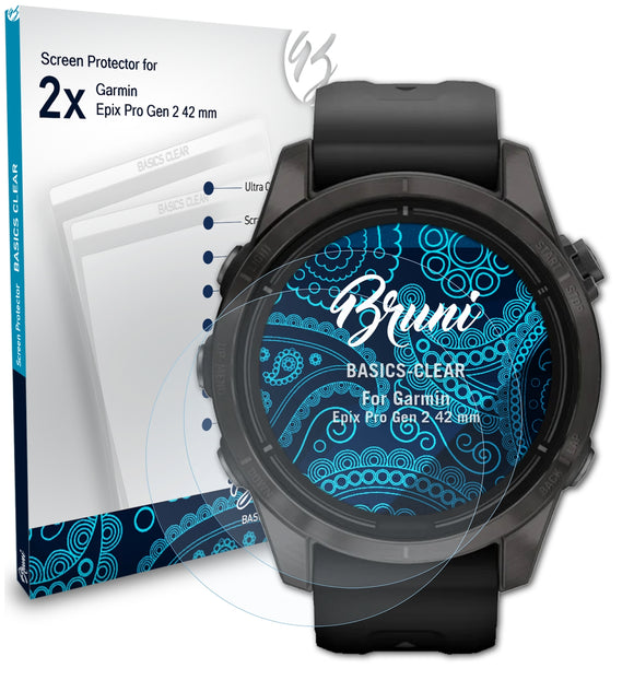 Bruni Basics-Clear Displayschutzfolie für Garmin Epix Pro Gen 2 (42 mm)