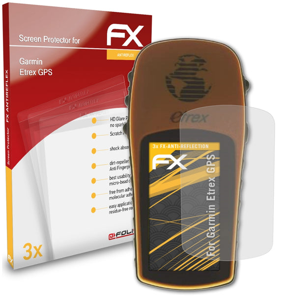 atFoliX FX-Antireflex Displayschutzfolie für Garmin Etrex GPS