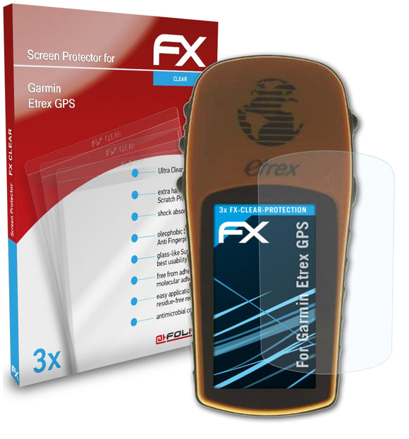 atFoliX FX-Clear Schutzfolie für Garmin Etrex GPS