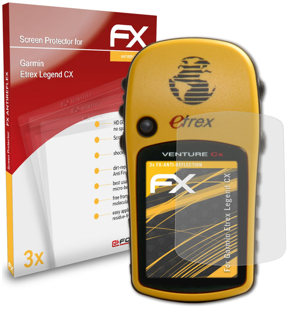 atFoliX FX-Antireflex Displayschutzfolie für Garmin Etrex Legend CX