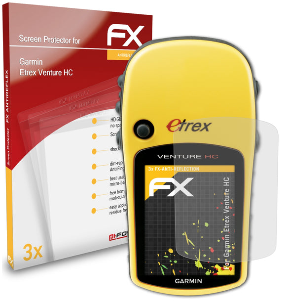 atFoliX FX-Antireflex Displayschutzfolie für Garmin Etrex Venture HC