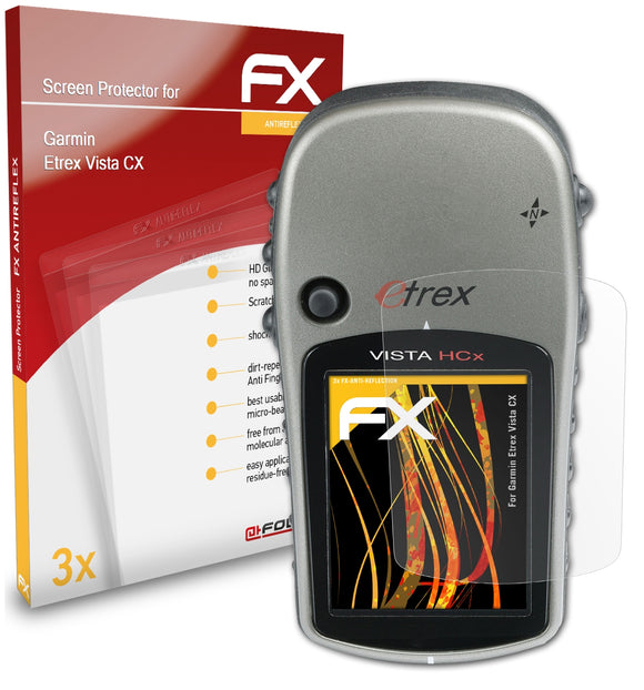 atFoliX FX-Antireflex Displayschutzfolie für Garmin Etrex Vista CX