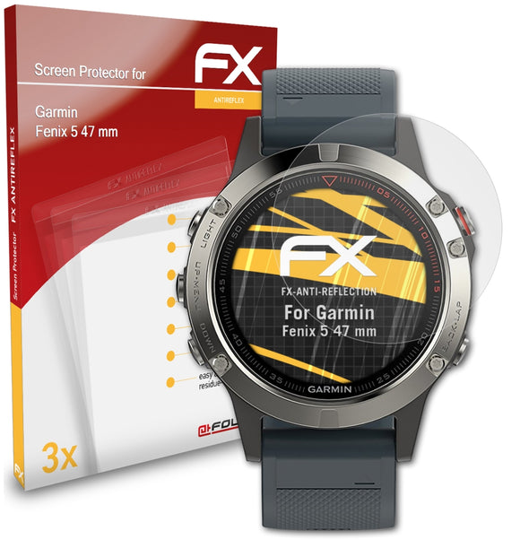 atFoliX FX-Antireflex Displayschutzfolie für Garmin Fenix 5 (47 mm)